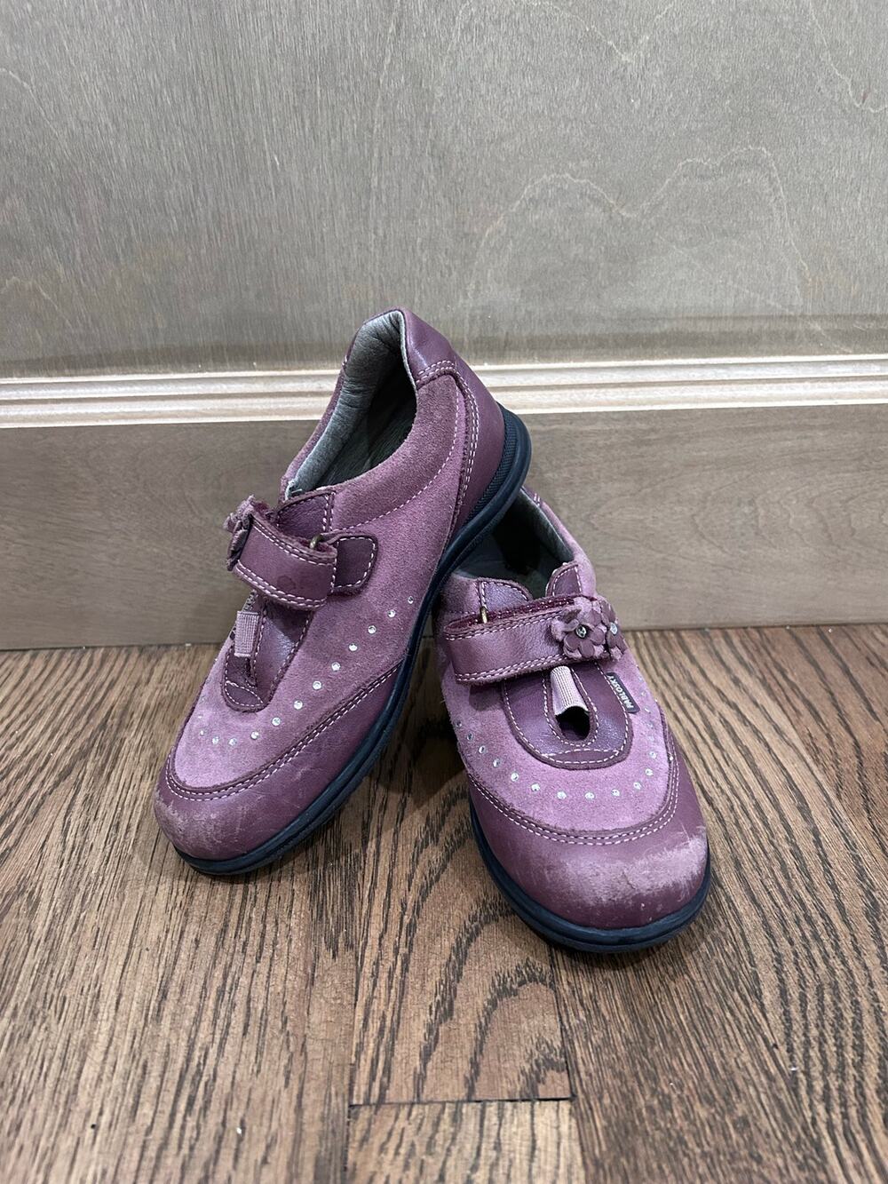 Pablosky Opera Blackberry Purple Suede Mary Jane Flats EU 30 US 12 Preppy Euro